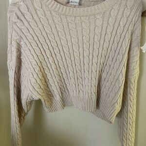 Altar'd State Cream Cable Knit Sweater